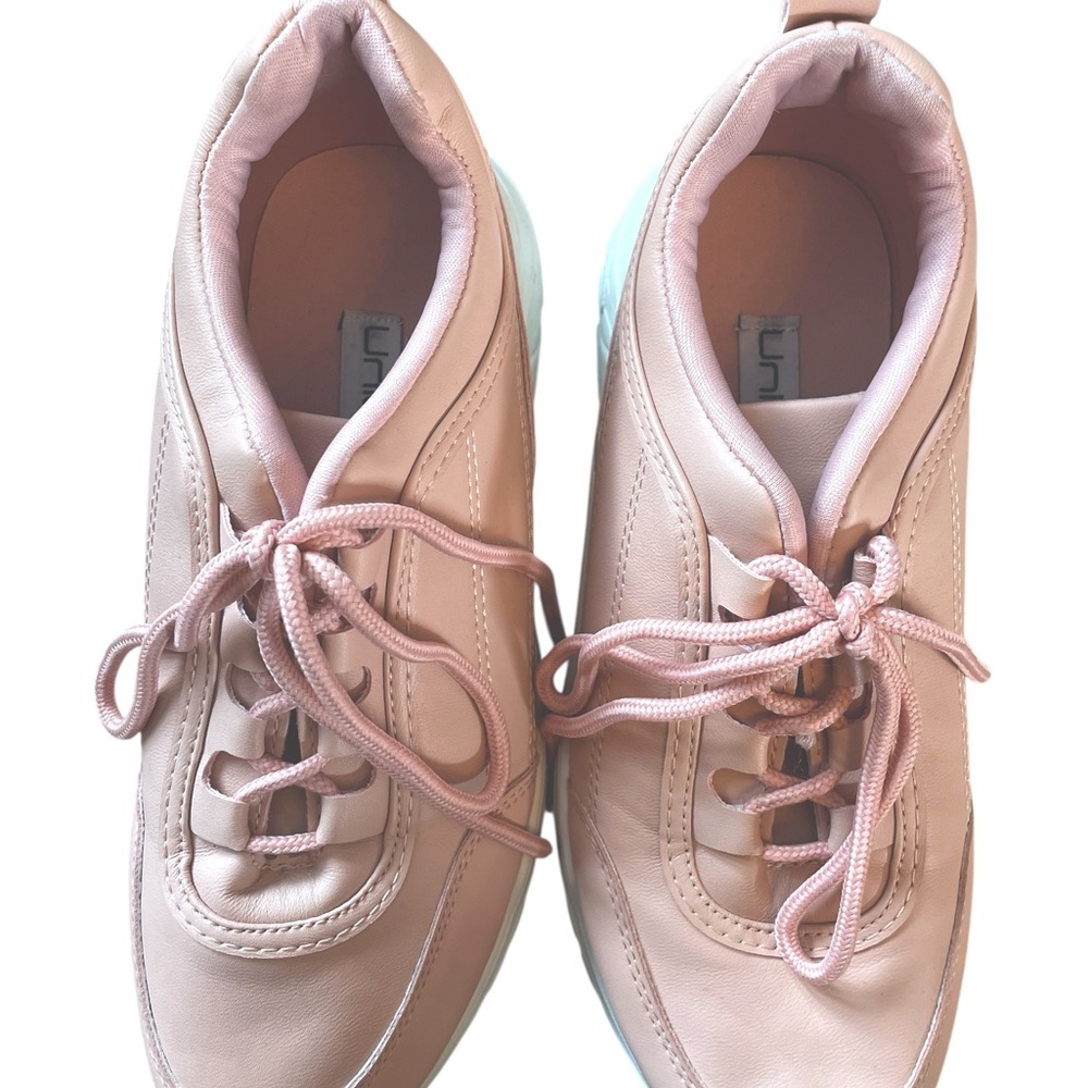 Unilady Pink Chunky Platform Sneakers Size 8.5 Y2K Retro 2” Wedge Heel - Picture 6 of 10